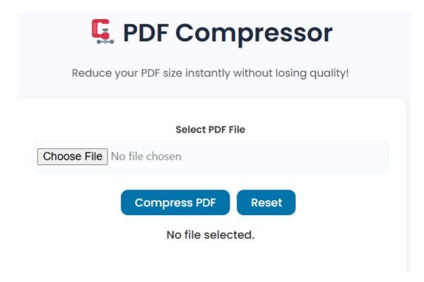 pdf compressor online free interface