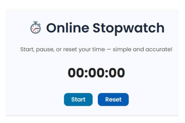 online stopwatch timer interface